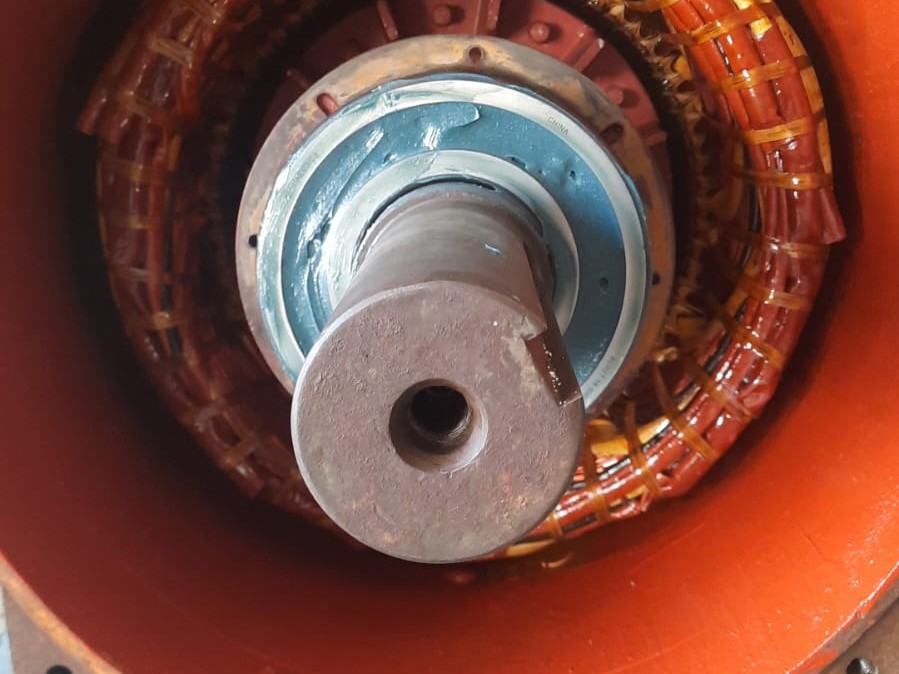 Recuperação de estator e rotor de motor elétrico industrial
